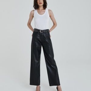 AG Tomas Wide Leg High Waisted Leatherette Pant